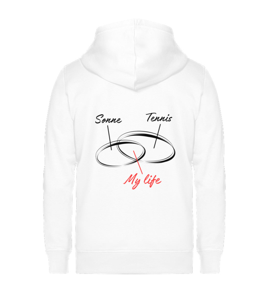 Sonne- Tennis- My life - Unisex Organic Sweatjacke (Rückendruck)