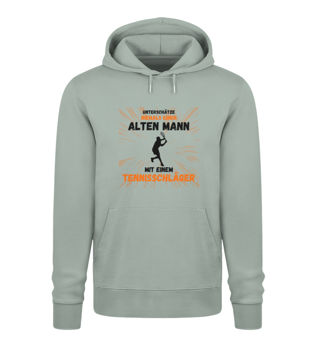 Alter Mann mit Tennisschläger - Unisex Organic Hoodie