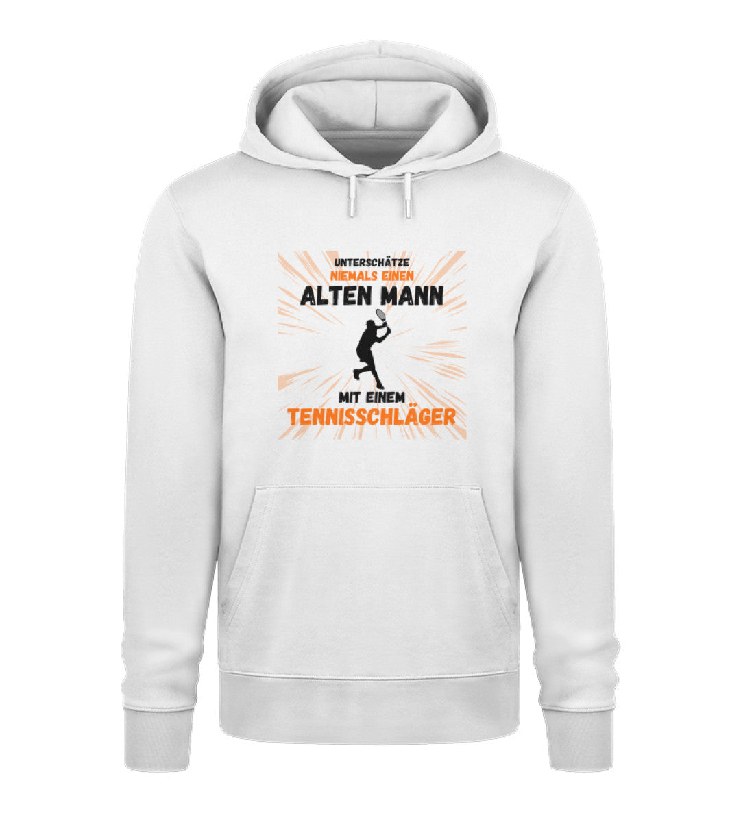 Alter Mann mit Tennisschläger - Unisex Organic Hoodie