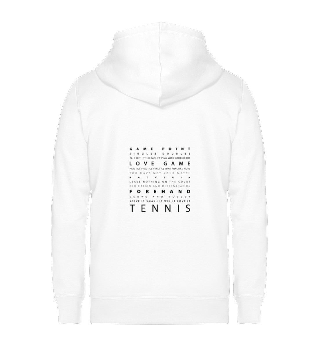 Schriftzug Tennis - Unisex Sweatjacke (Rückendruck)