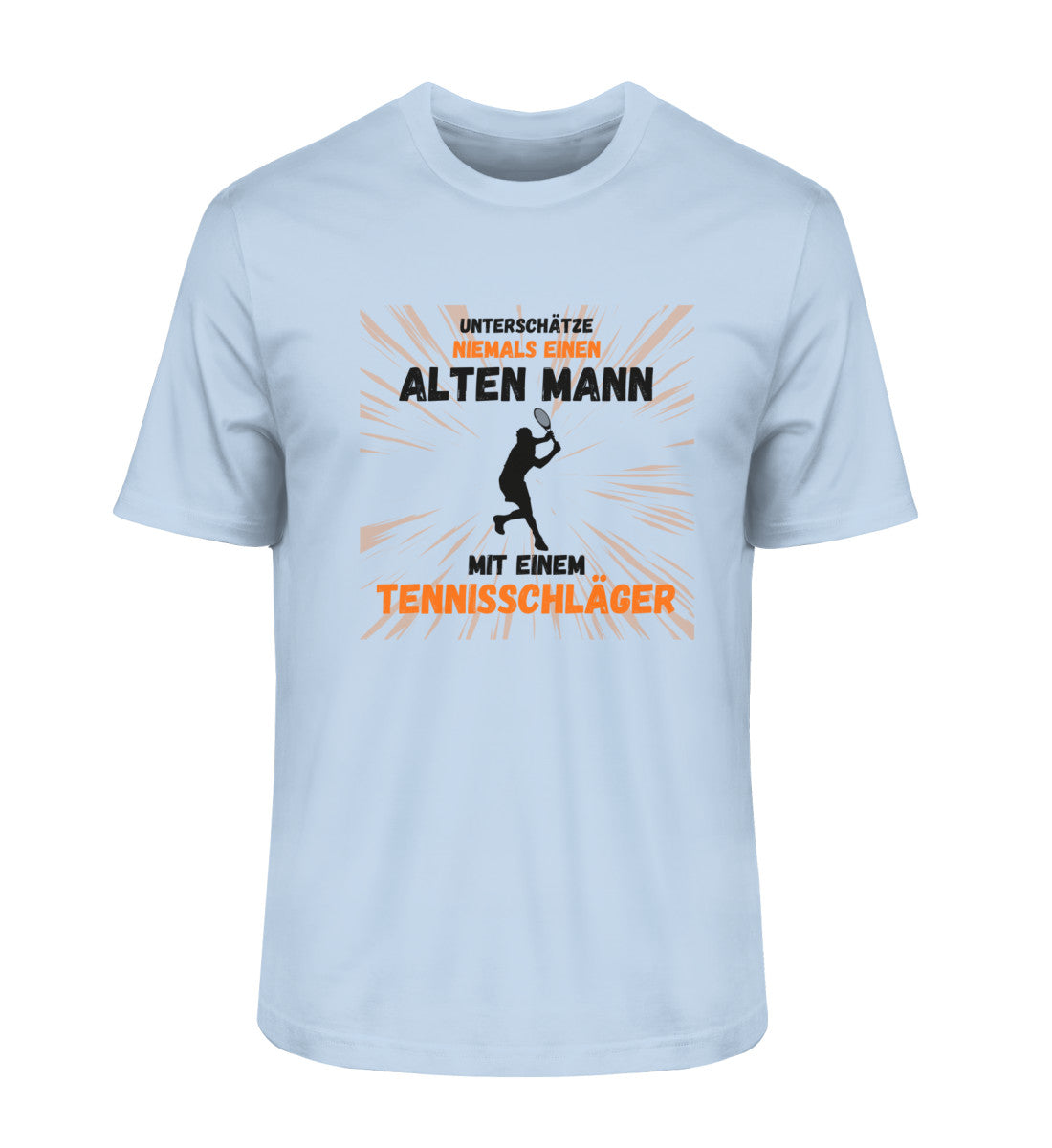 Alter Mann mit Tennisschläger - Herren Premium Organic Shirt