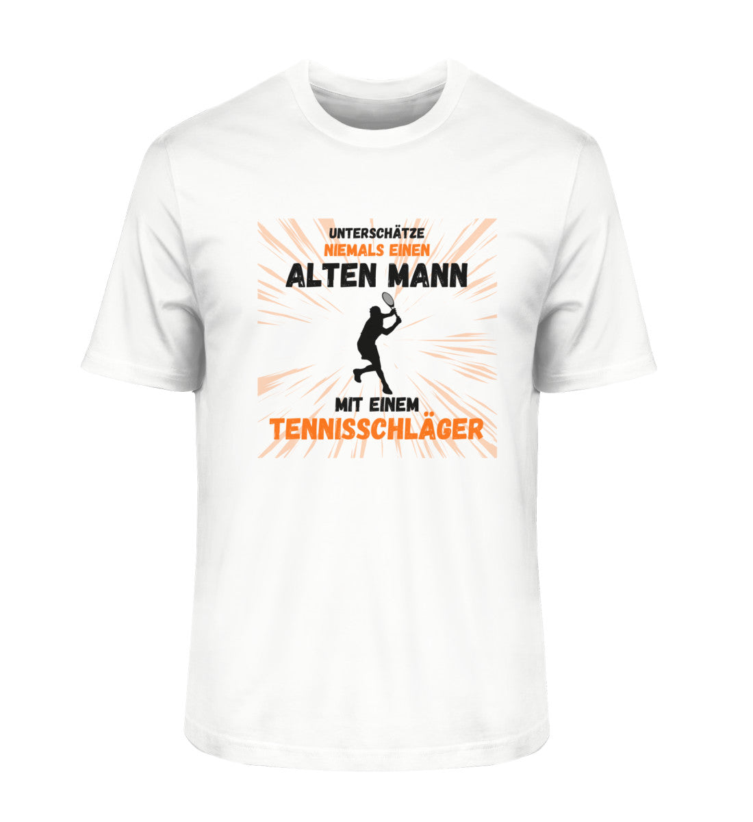 Alter Mann mit Tennisschläger - Herren Premium Organic Shirt