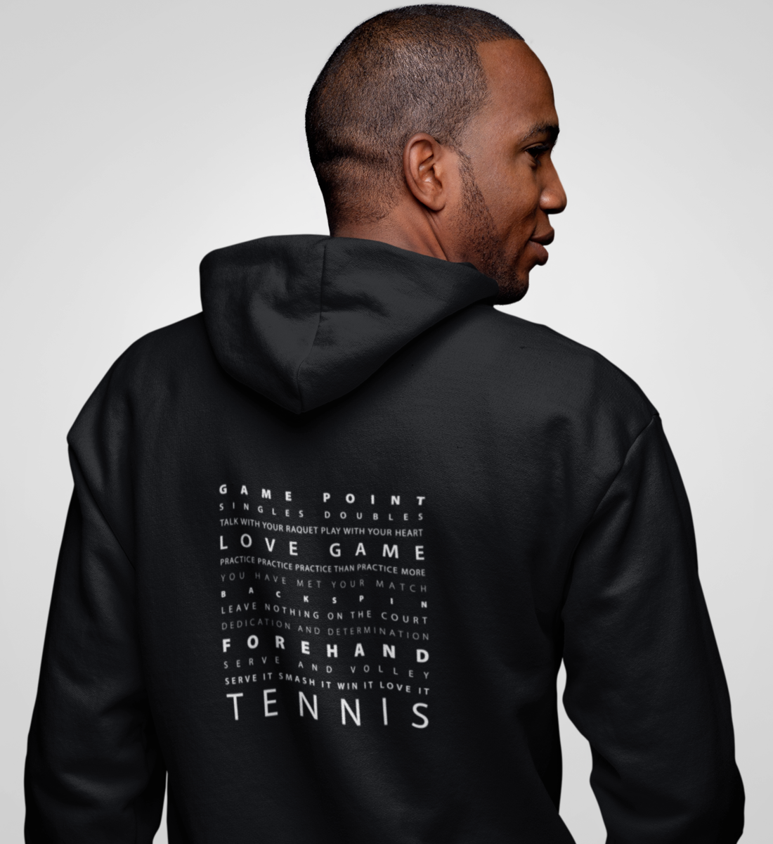 Schriftzug Tennis - Unisex Sweatjacke (Rückendruck)