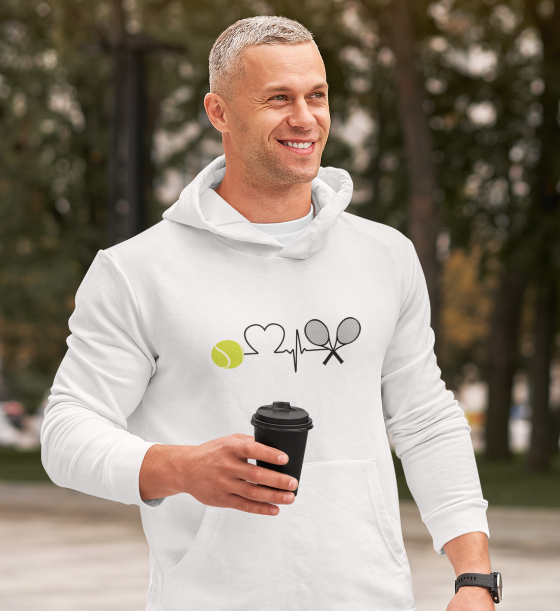 Tennis Herzschlag - Unisex Organic Hoodie