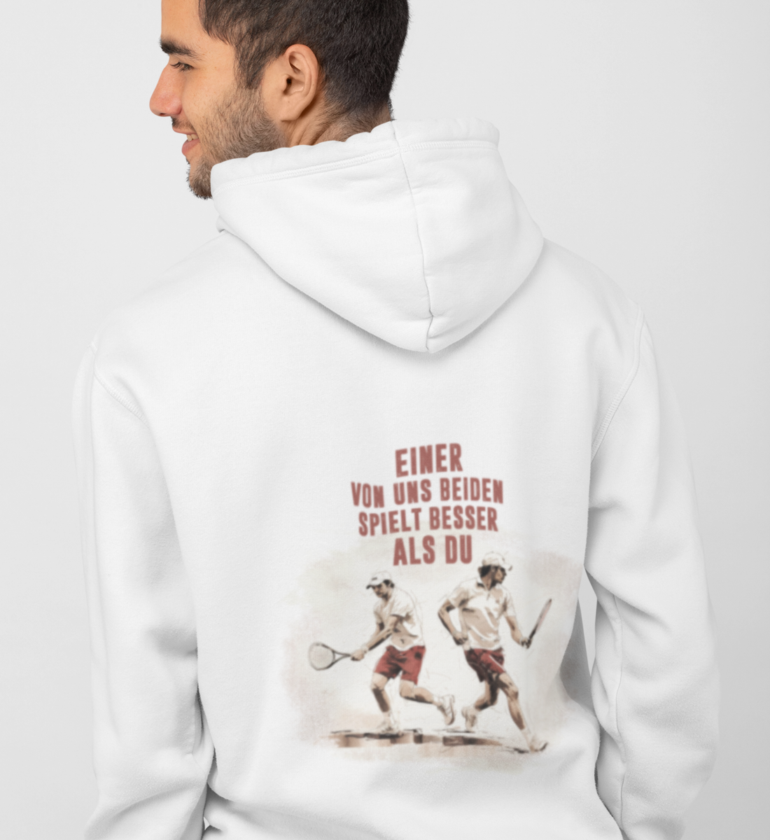 Einer von uns beiden - Unisex Sweatjacke (Rückendruck)