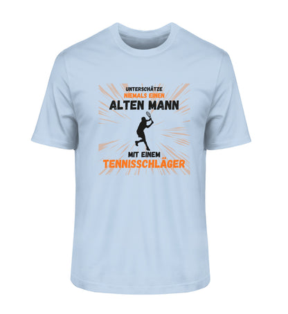 Alter Mann mit Tennisschläger  - Herren Premium Organic Shirt