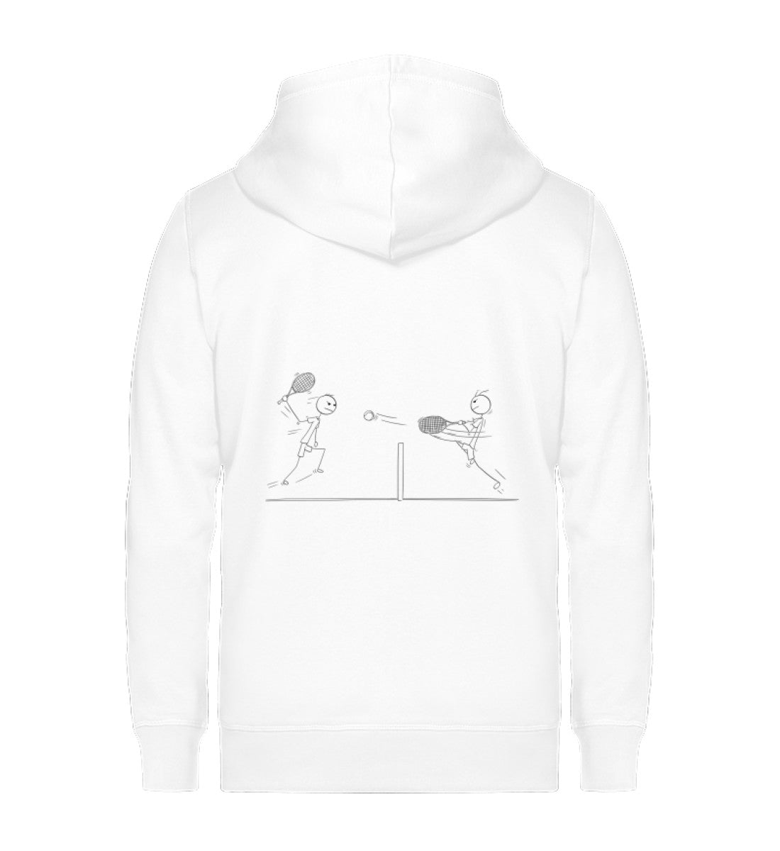 Tennis Clipart  - Unisex Organic Sweatjacke (Rückendruck)